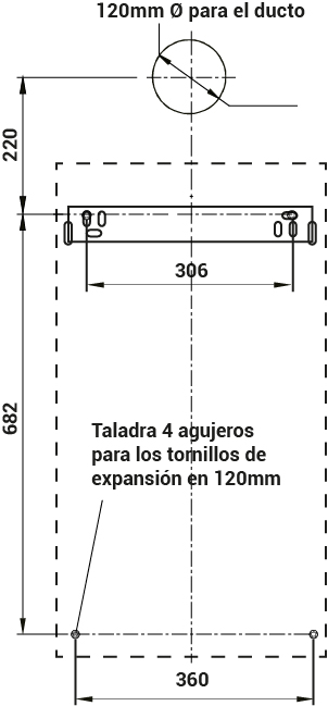 Dimensiones para instalación de caldera CONFORT24