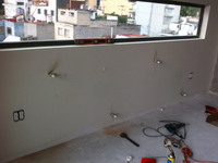 Preparación en muros para instalar radiadores